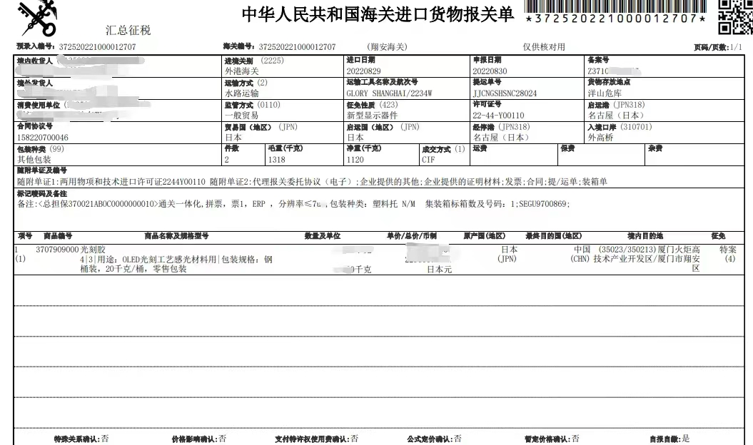 γ-丁内酯 进口许可证